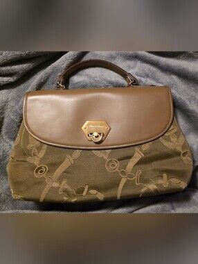 Vintage Flavi Vismano Brown And Gold Clutch